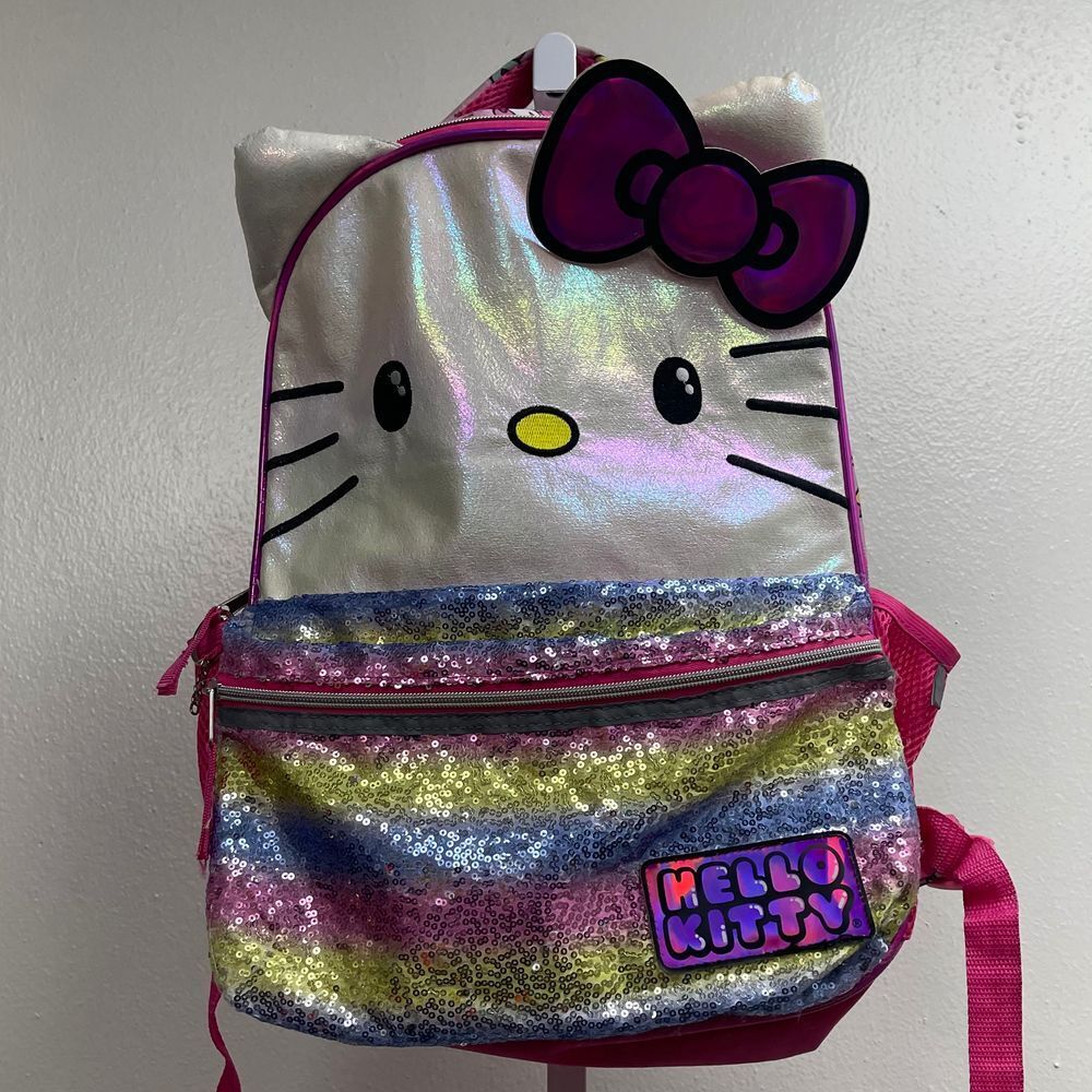 Hello Kitty‎ Rainbow Sequin Backpack Holographic Iridescent School Bag